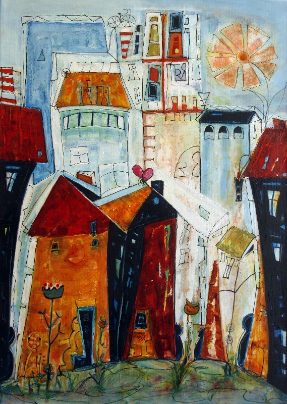 Baggård med grønt og meget andet