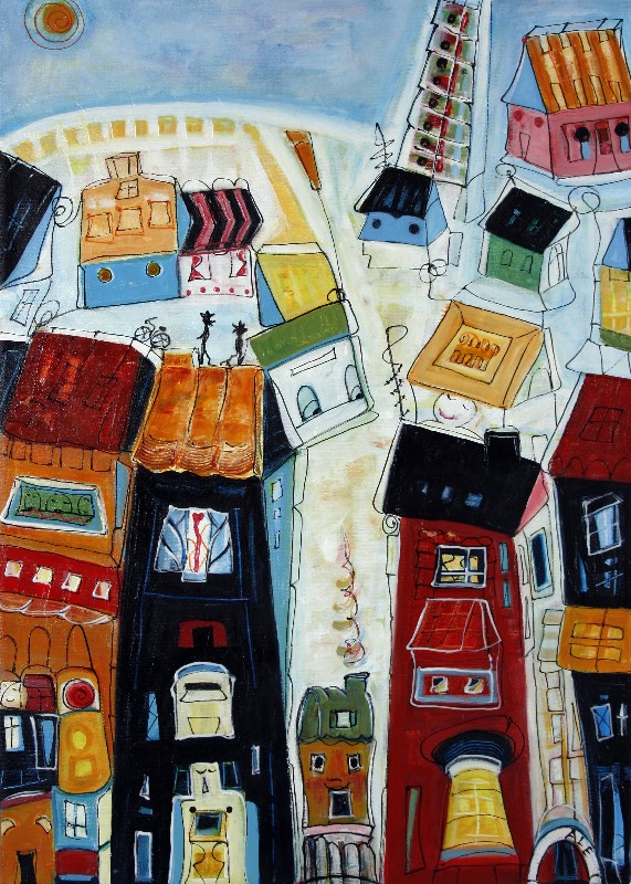 Lille hus med landsby længsel