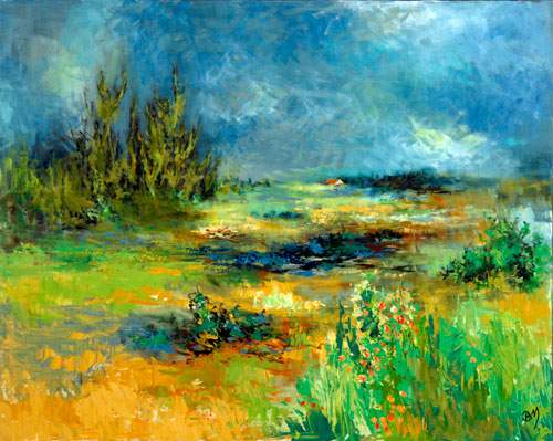 Landskab med udgåede træer