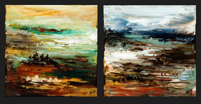 Hedelandskab - 2 stk 20x20 cm