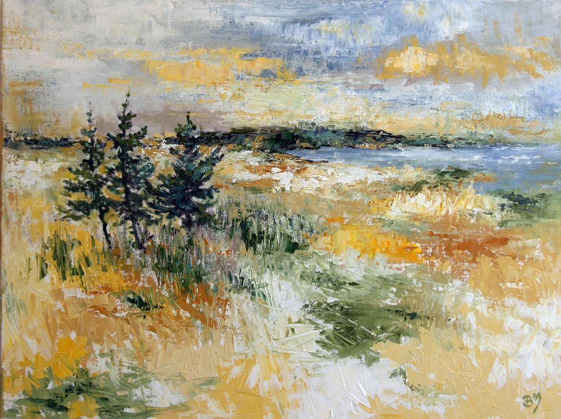 Med fjorden i baggrunden