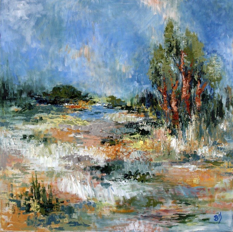 Landskab med trægruppe