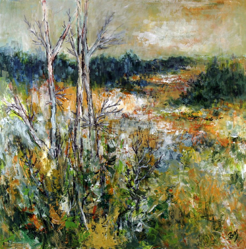 Med træer i forgrunden