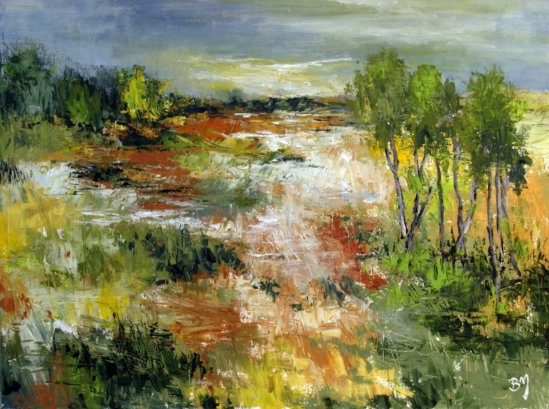 Landskab med trægruppe