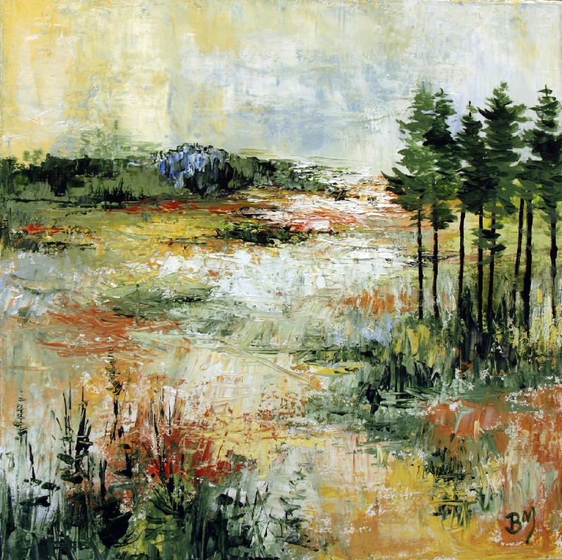 Gruppe med grantræer