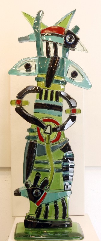 Robot - Glasskulptur ens fra begge sider