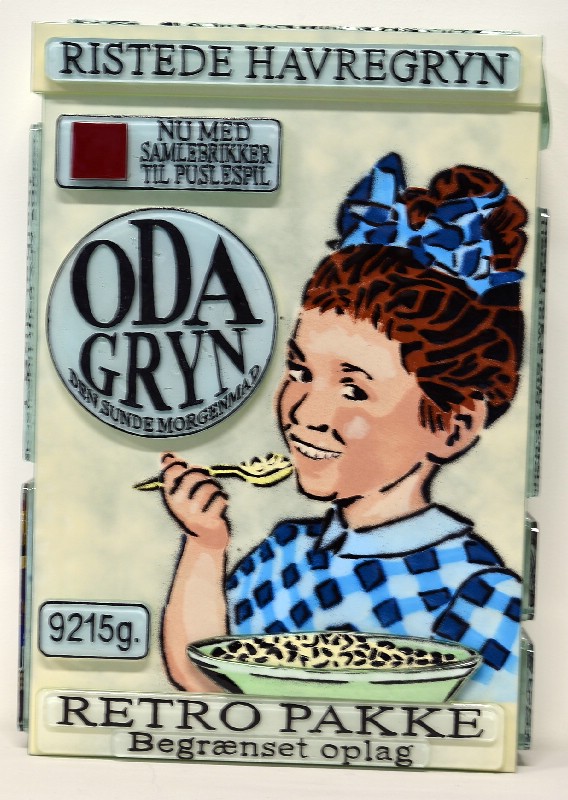 ODA GRYN - Bemaljeret/emaljeret ovenformet glas