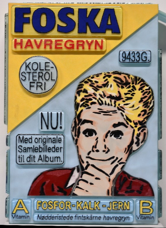 FOSKA HAVERGRYN - Bemalet/emaljeret ovnformet glas