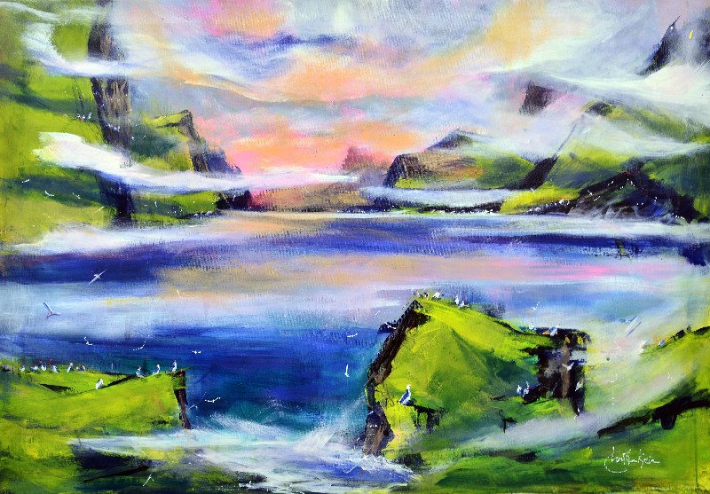  Færøsk kyst en stille dag