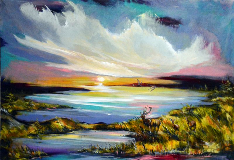 Solnedgang ved Vestkysten