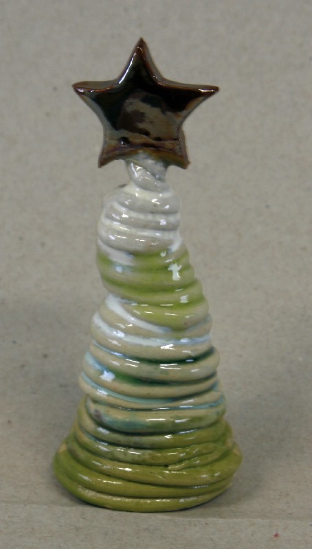 Juletræ med stjerne - keramik