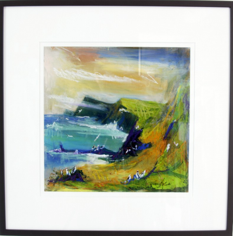 Færøerne - På papir med passepartout, bag glas 