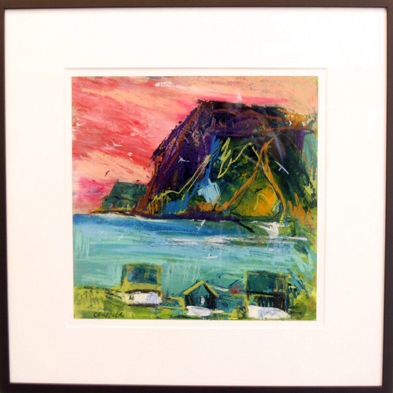 Færøerne - På papir med passepartout, bag glas 