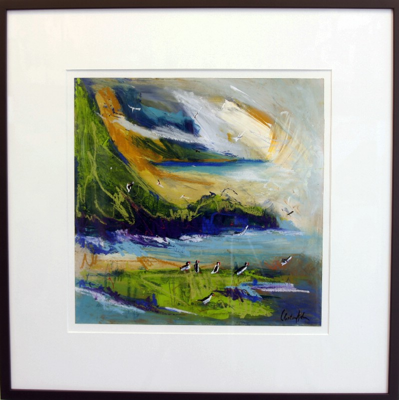 Færøerne - På papir med passepartout, bag glas 