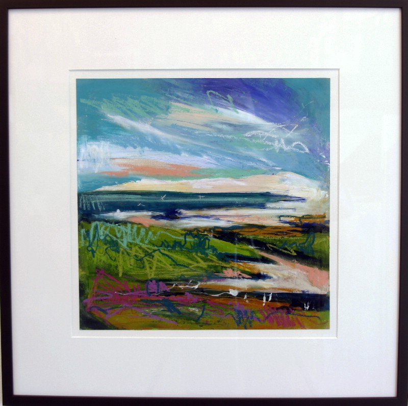 Vestjylland - På papir med passepartout, bag glas 