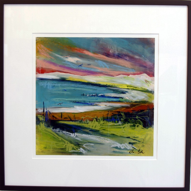 Vestjylland - På papir med passepartout, bag glas 