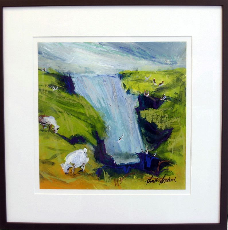 Færøerne - På papir med passepartout, bag glas 