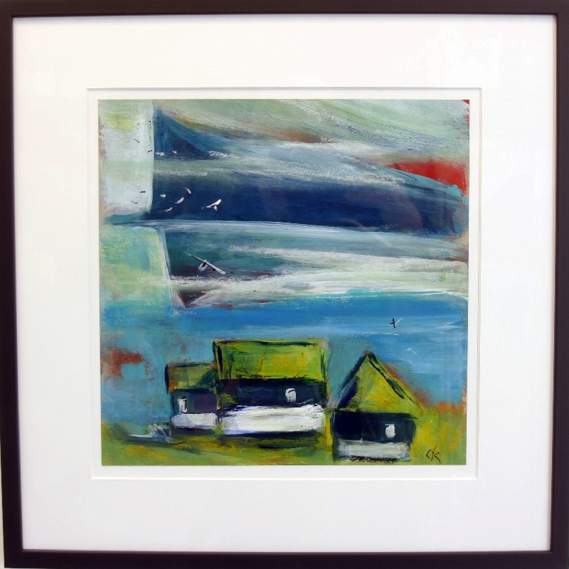 Færøerne - På papir med passepartout, bag glas 