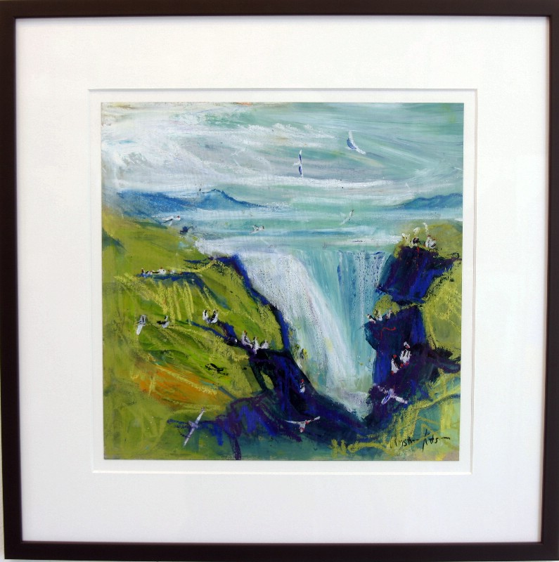 Færøerne - På papir med passepartout, bag glas 