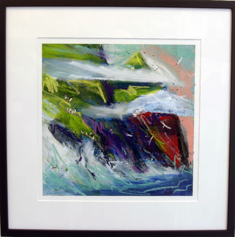 Færøerne - På papir med passepartout, bag glas 