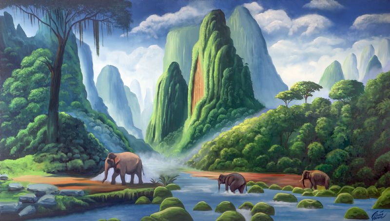 Elefanter i Thailand