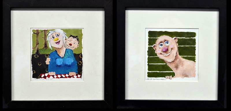 Conni Østergaard - 2 stk 25x25 cm bag glas