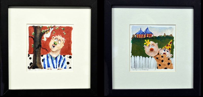 Conni Østergaard - 2 stk 25x25 cm bag glas