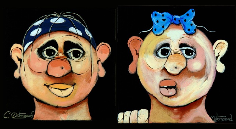 Conni Østergaard - 2 stk 30x30 cm 