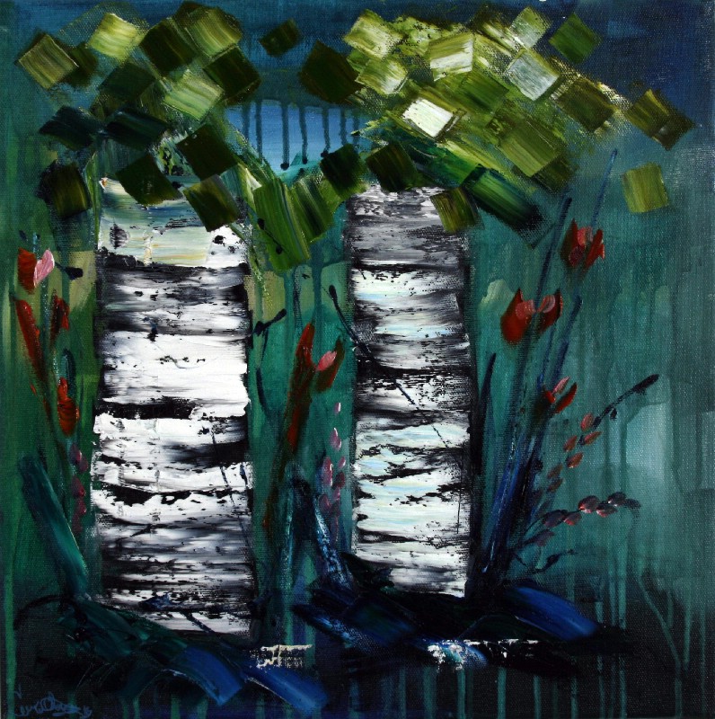 Birketræer i sommerklær