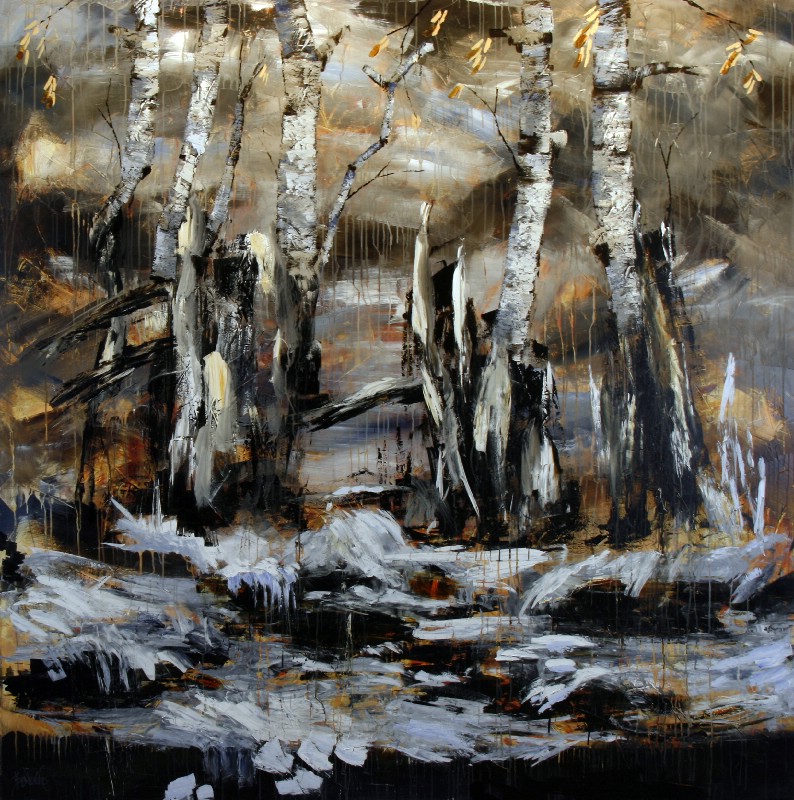 Den smukke solnedgang en vinterdag