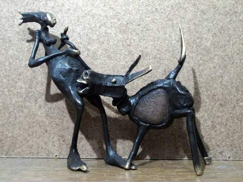 Woman With Donkey or husband