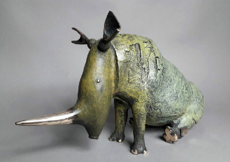 Sitting Rhino (Green)