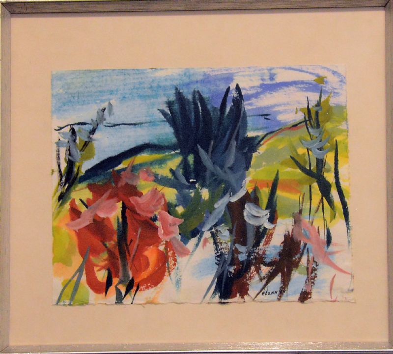 Akvarel bag glas med passepartout