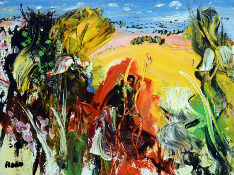 Stor træ i landskab - Provence