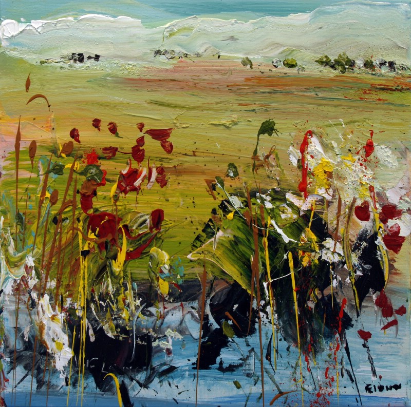 Blomster i landskab - Provence