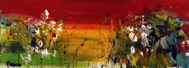 Landskab med rød himmel - Provence