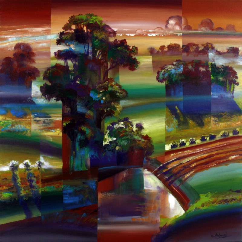 Blomstrende solnedgang