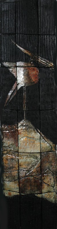 Fugl med sort halefjer