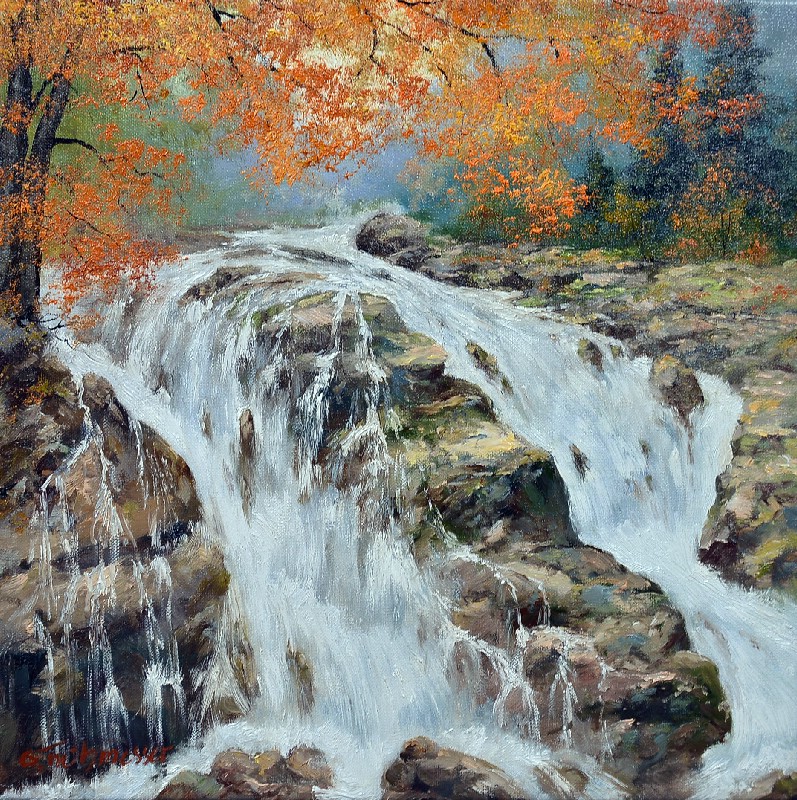 Waterfall In Autumn