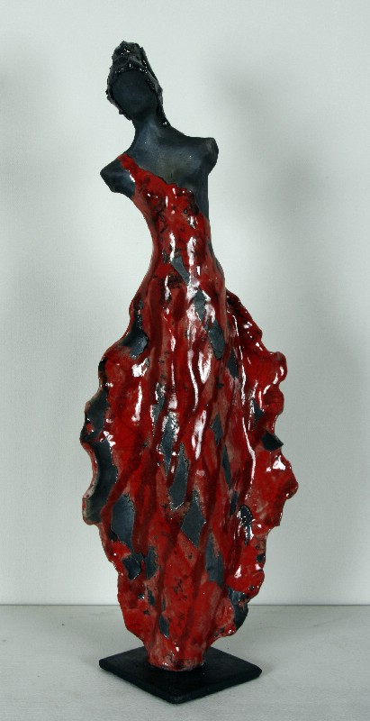 Keramisk skulptur - Raku kvinde