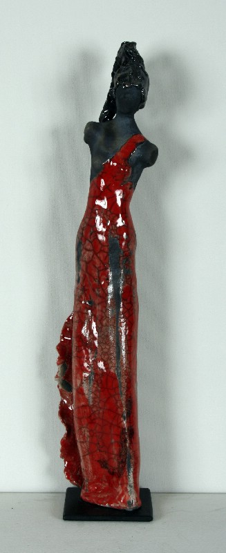 keramiske skulptur - Raku kvinde
