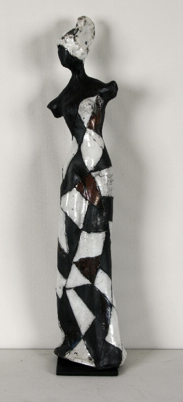 keramiske skulptur - Raku kvinde
