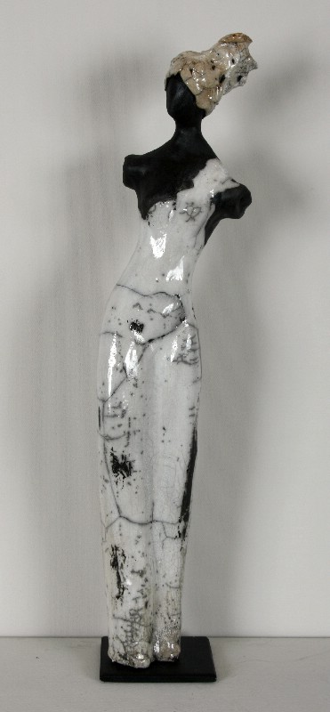 keramiske skulptur - Raku kvinde