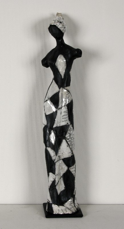 keramiske skulptur - Raku kvinde