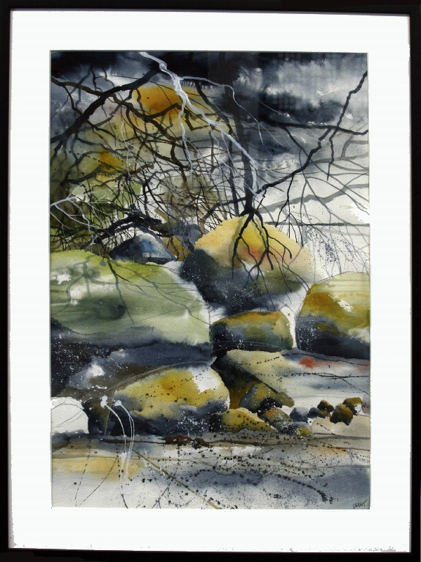 Ved stranden - Maleri på papir.