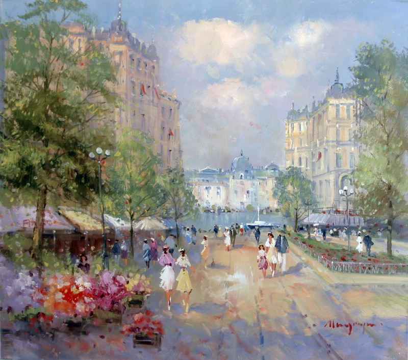 Family Walk In The City