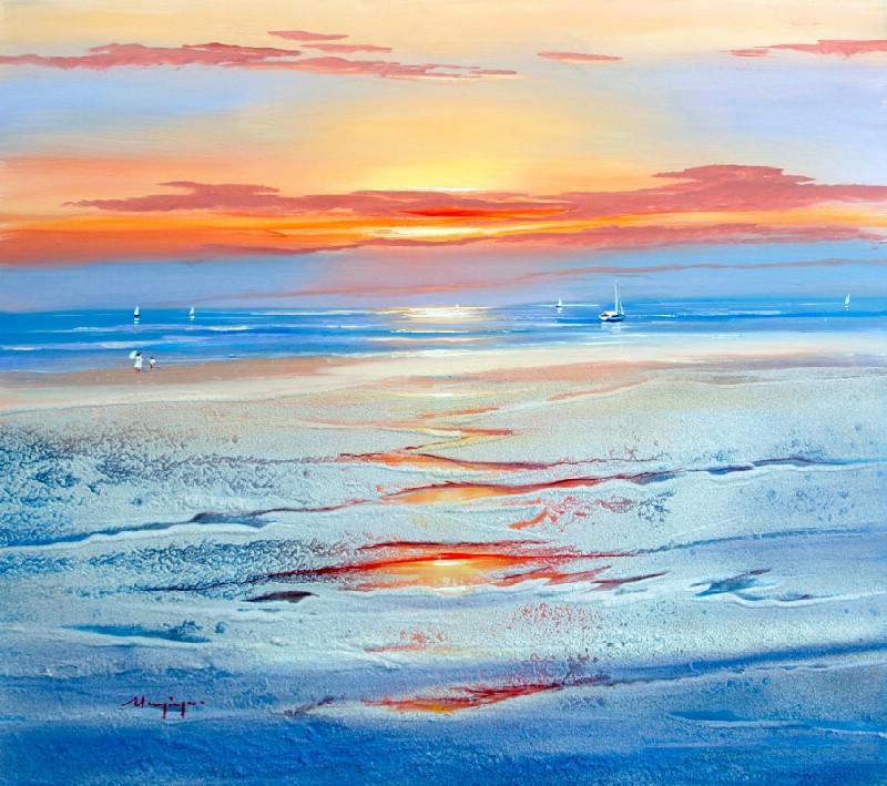 Mother And Daughter At The Beach