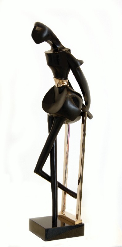 Waiting For A Dance - Bronzeskulptur