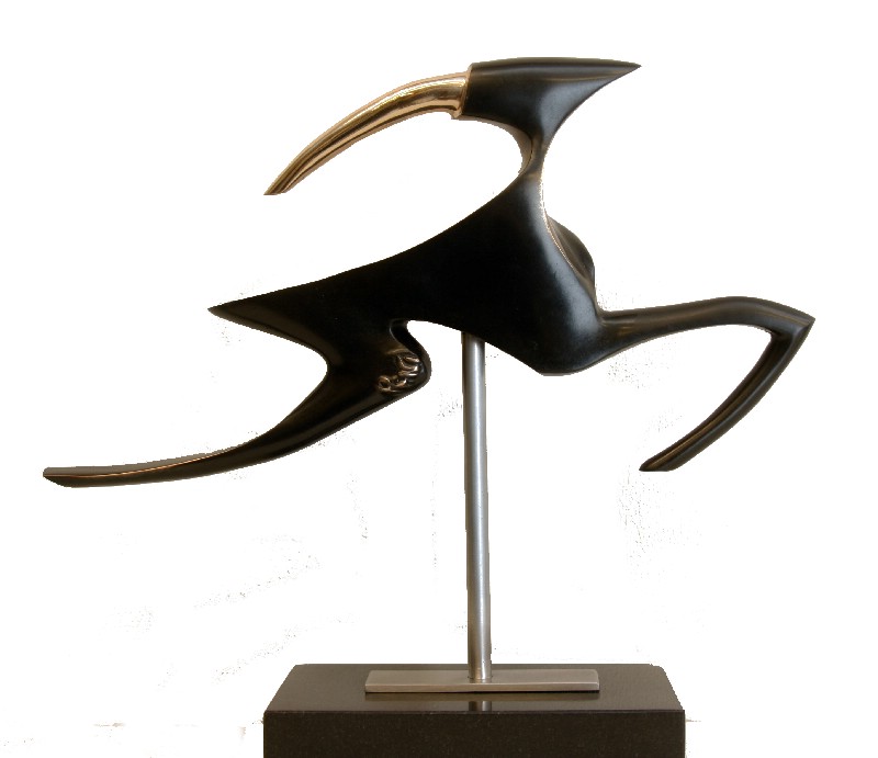 Running Away - Black - Bronzeskulptur