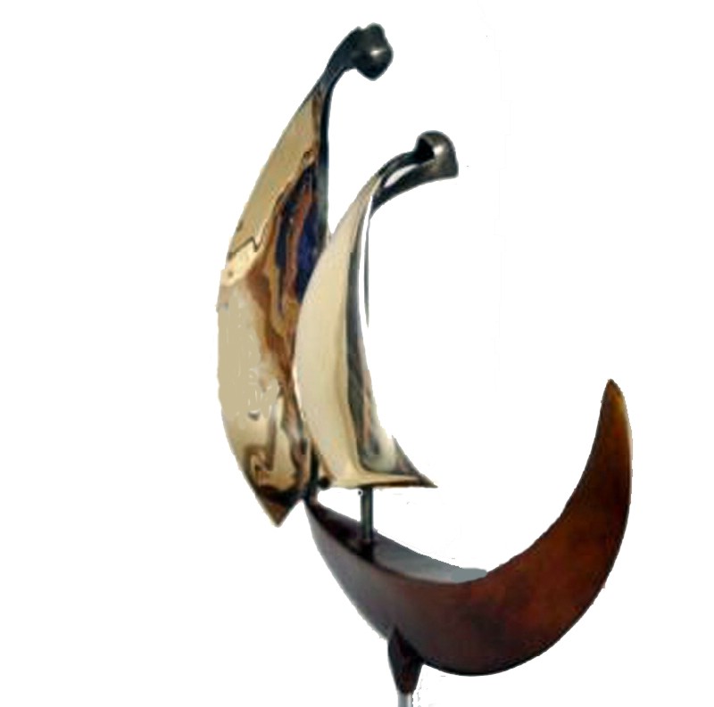 Sailing On The Moon - Bronzeskulptur